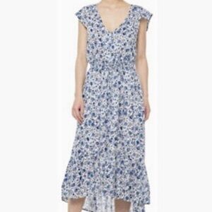 🌺 2/$20 Lucky Brand blue and white florals high low dress size small